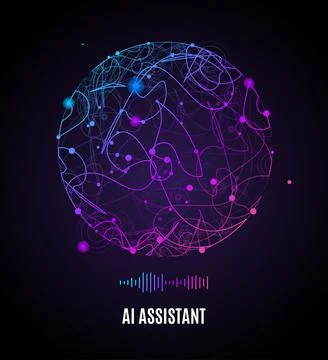Artificial Intelligence Assistant Voice Concept. Vector Stock Illustration