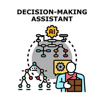 Artificial intelligence assisting with complex decision making processes Stock Illustration