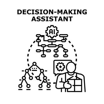 Artificial intelligence assisting with complex decision making processes Stock Illustration