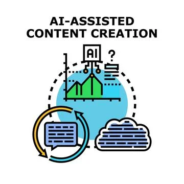 Artificial intelligence assisting content generation process development Stock Illustration