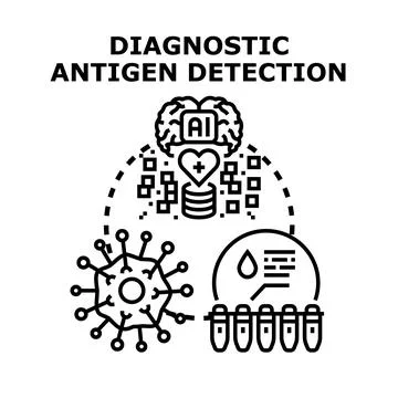 Artificial intelligence assisting diagnostic antigen detection Stock Illustration