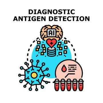 Artificial intelligence assisting diagnostic antigen detection Stock Illustration