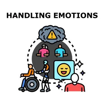 Artificial intelligence assisting emotion management and positive well being Stock Illustration