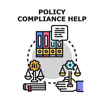 Artificial intelligence assisting with policy compliance and legal regulation Stock Illustration