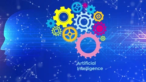 Artificial intelligence, augment reality, brain wheel, ideas, gears Vídeo Stock 144857398