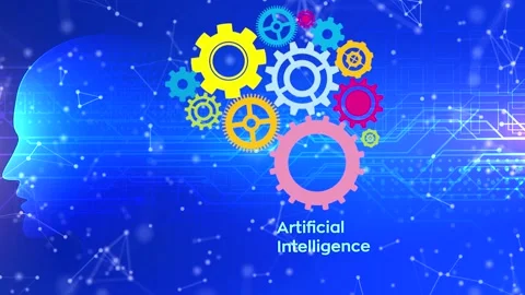 Artificial intelligence, augment reality, brain wheel, ideas, gears Vídeo Stock 144857402