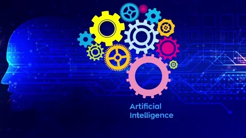 Artificial intelligence, augment reality, brain wheel, ideas, gears Vídeo Stock 144857409