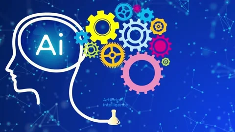 Artificial intelligence, augment reality, brain wheel, ideas, gears Vídeo Stock 144857431