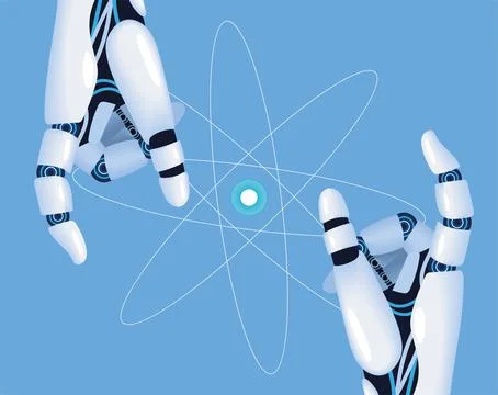Artificial intelligence automatic hands Illustrazione stock