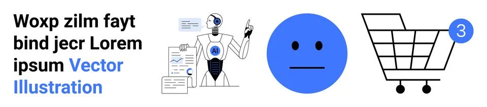 Artificial intelligence, automation, e-commerce, business data, customer expe 스톡 일러스트