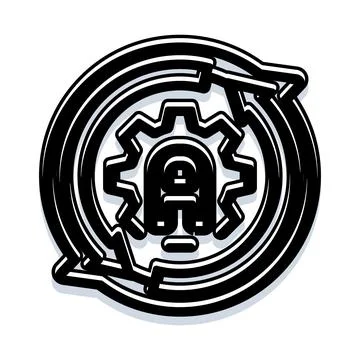 Artificial intelligence automation process technology icon Stock Illustration
