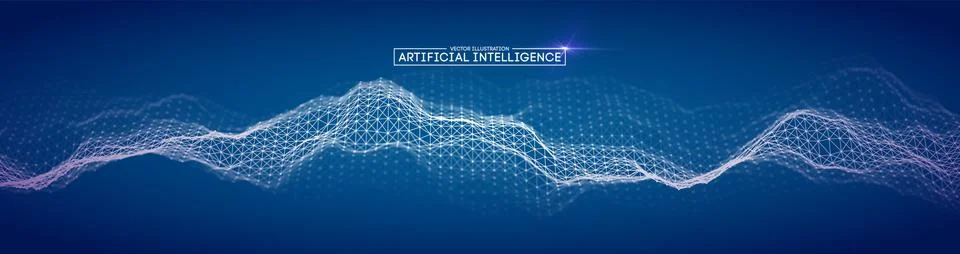 Artificial intelligence automation technology background. Augmented reality Illustrazione stock