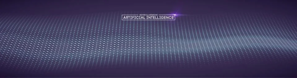 Artificial intelligence automation technology background. Augmented reality Illustrazione stock