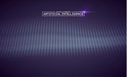 Artificial intelligence automation technology background. Augmented reality Illustrazione stock