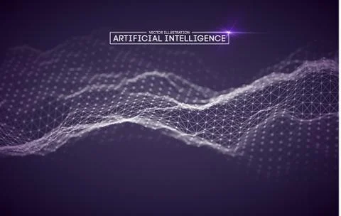 Artificial intelligence automation technology background. Augmented reality 스톡 일러스트