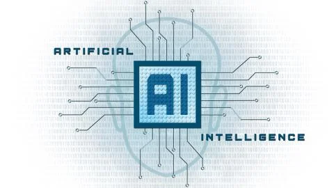 Artificial intelligence background - Abstract concept of cyber technology Stock Illustration