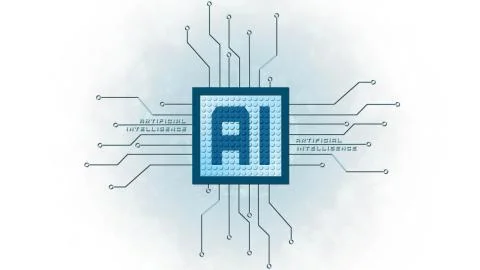 Artificial intelligence background - Abstract concept of cyber technology Illustration