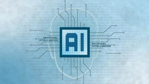 Artificial intelligence background - Abstract concept of cyber technology Illustrazione stock