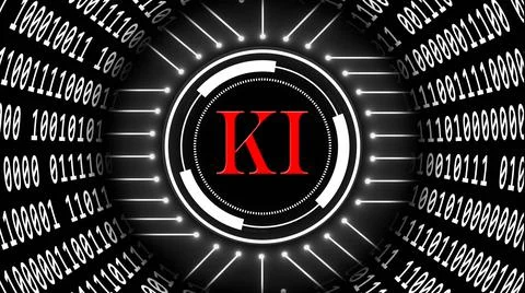 Artificial Intelligence background - binary code arranged in cylinder shape イラスト素材