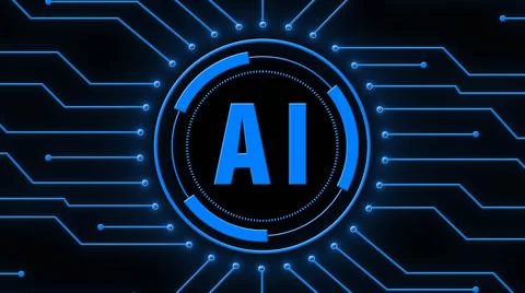 Artificial Intelligence background - cyber technology and automation concept イラスト素材