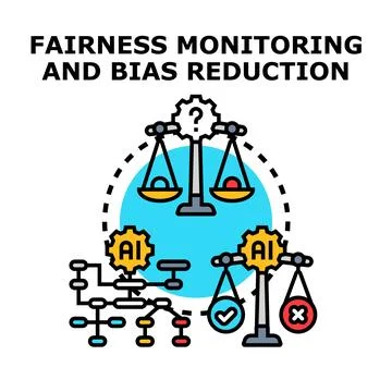 Artificial intelligence balancing fairness and reducing bias 스톡 일러스트
