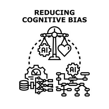 Artificial intelligence balancing human emotion reducing cognitive bias 스톡 일러스트