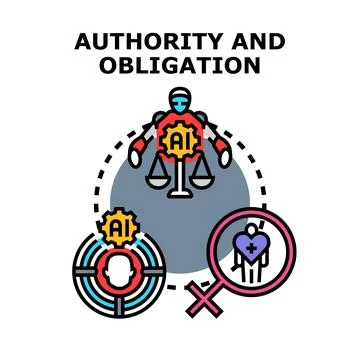 Artificial intelligence balancing human rights and responsibilities イラスト素材