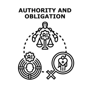 Artificial intelligence balancing human rights and responsibilities 스톡 일러스트