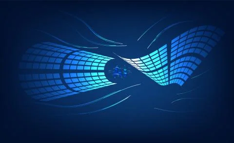 Artificial Intelligence banner with abstract decoration. AI letters. Vector i Stock Illustration