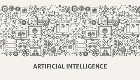 Artificial Intelligence Banner Concept Stockillustratie