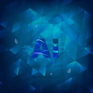 Artificial Intelligence banner with  creative letters. AI concept. Vector ill Stock Illustration