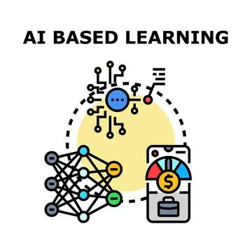 Artificial intelligence based learning and business optimization Illustrazione stock