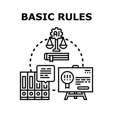 Artificial intelligence basic rules and legal compliance Stockillustratie