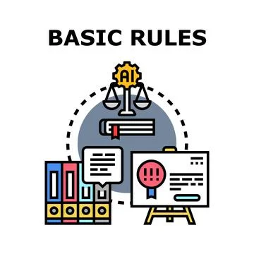 Artificial intelligence basic rules and legal compliance Stockillustratie