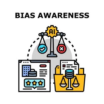 Artificial intelligence bias awareness concept illustration イラスト素材