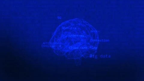 Artificial Intelligence, big data and cloud computing digital concept with br Stock Footage 146369053