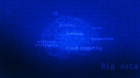 Artificial Intelligence, big data and cloud computing digital concept with br イラスト素材