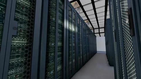 Artificial intelligence big data cloud computing server room Видео 171491499