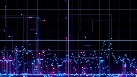 Artificial intelligence big data processing flow animation. Quantum computing Stock Footage 320062673