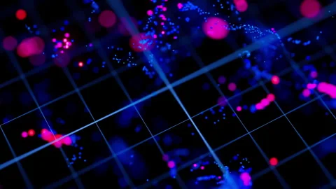 Artificial intelligence big data processing flow animation. Quantum computing Stock Footage 320174802