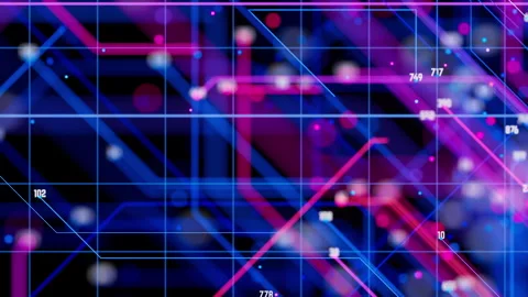 Artificial intelligence big data processing flow animation. Quantum computing Stock Footage 320561410