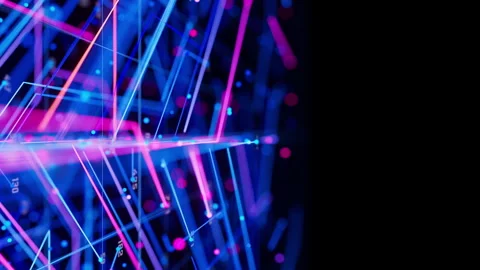 Artificial intelligence big data processing flow animation. Quantum computing Stock Footage 321067731