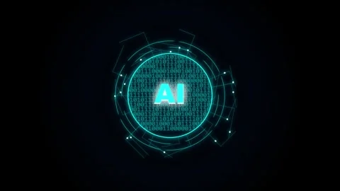 Artificial intelligence with binary code surrounded by network connections .. Stock Footage 347718261