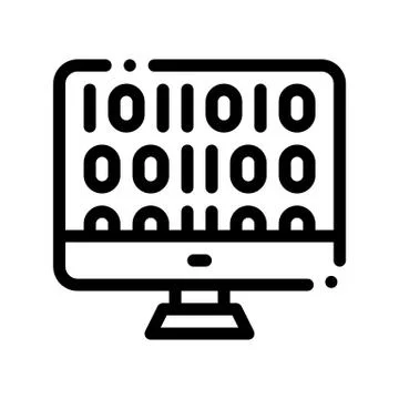 Artificial Intelligence Binary Code Vector Icon Stock Illustration
