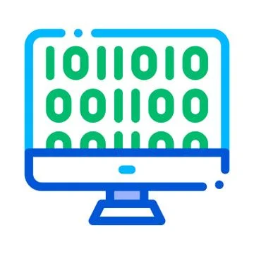 Artificial Intelligence Binary Code Vector Icon Stock Illustration