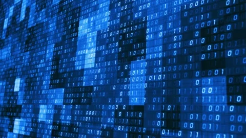 Artificial intelligence binary digital information flow scrolling Stock Footage 242501469