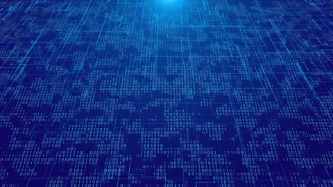 Artificial intelligence binary number string and information flow rolling Stock Footage 295328933