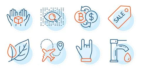 Artificial intelligence, Bitcoin exchange and Horns hand icons set. Leaf, Hold Illustrazione stock