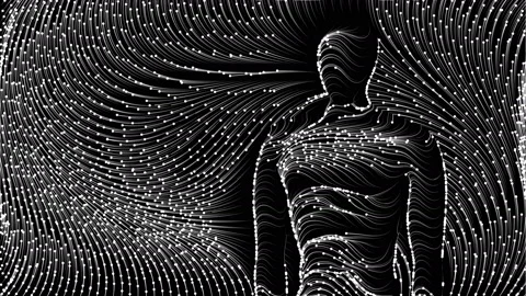 Artificial Intelligence on black background. Stock Footage 229471123