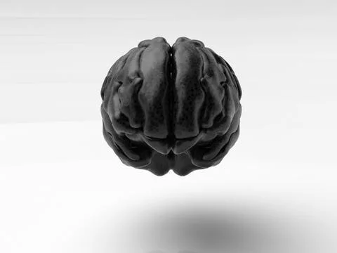 Artificial Intelligence. black metal brain image Foto stock